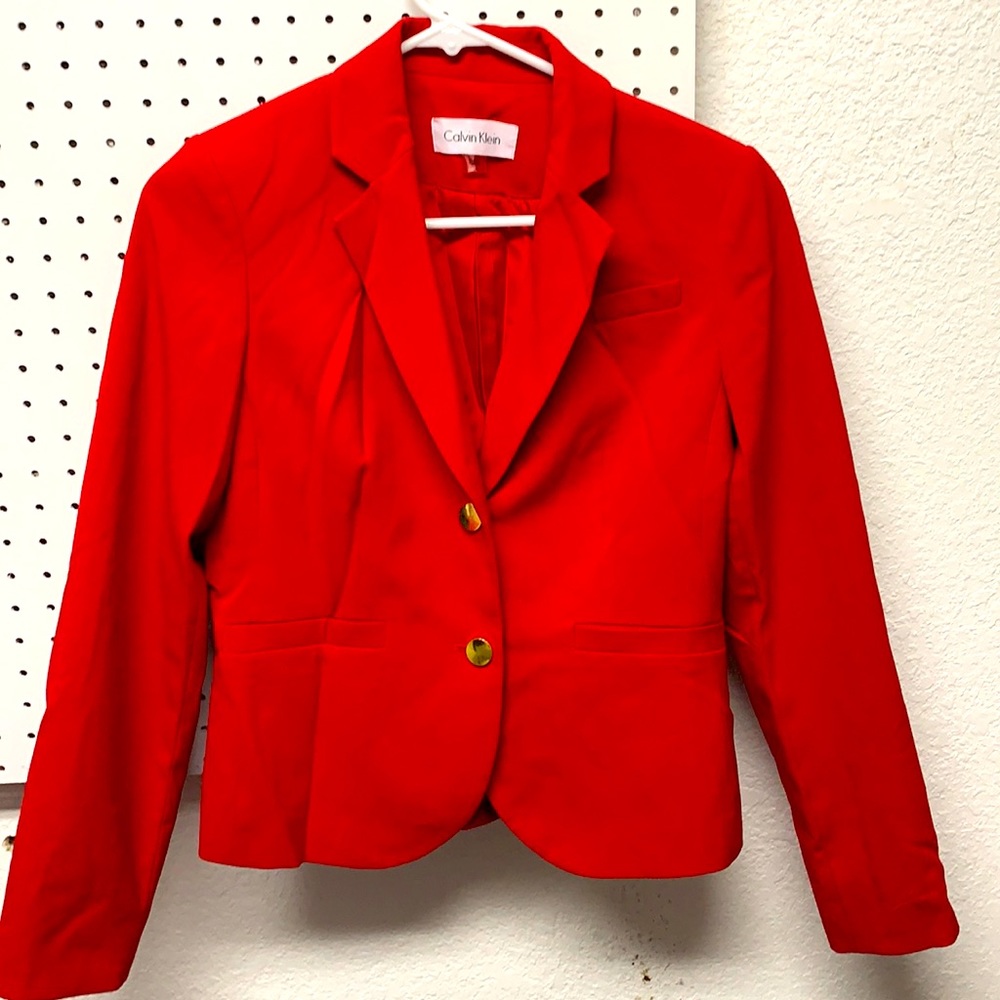 Calvin Klein Red Suit Jacket